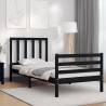 Bed Frame with Headboard Black 90x200 cm Solid Wood Colour black Size 90 x 200 cm 