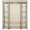 Cream Wardrobe with Compartments & Rods - 150x45x176 cm