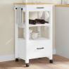 Kitchen Trolley MONZA 48x40x90 cm Solid Wood Pine Colour white 