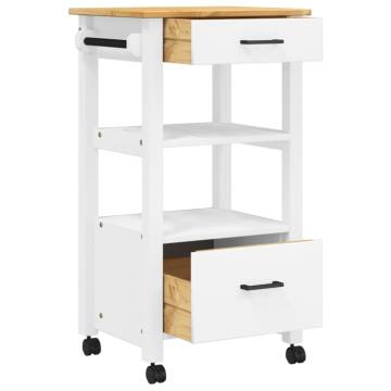 Vintage Kitchen Trolley MONZA | Solid Pine Wood 48x40x90 cm