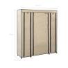 Cream Wardrobe with Compartments & Rods - 150x45x176 cm