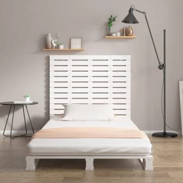 Elegant White Wall Headboard - Solid Pine Wood 126x3x91.5 cm