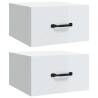 Wall-Mounted Bedside Cabinets - High Gloss White | HipoMarket