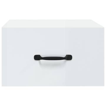 Wall-Mounted Bedside Cabinets - High Gloss White | HipoMarket