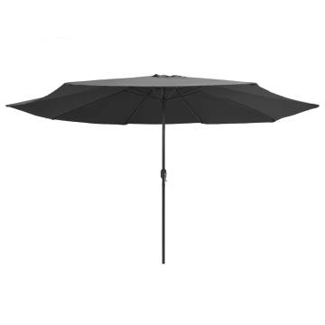 Outdoor Parasol with Metal Pole 400cm - Anthracite Shade