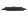 Outdoor Parasol with Metal Pole 400cm - Anthracite Shade