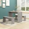 3 Piece Dining Set Concrete Grey Engineered Wood Colour concrete grey Number of 1 