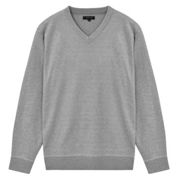 5 Pcs Men's V Neck Pullover Sweaters in Grey - XL