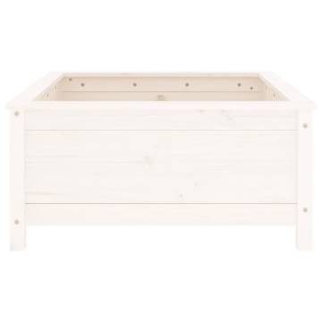 Garden Planter White Solid Wood Pine - 82.5x82.5x39 cm