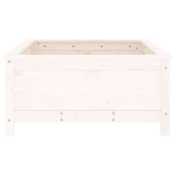 Garden Planter White Solid Wood Pine - 82.5x82.5x39 cm