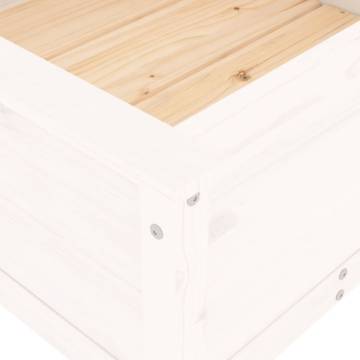 Garden Planter White Solid Wood Pine - 82.5x82.5x39 cm