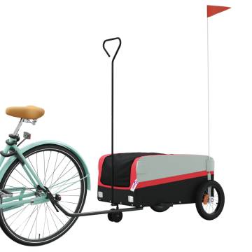 Durable Bike Trailer Black and Red - 30 kg Iron | Hipomarket