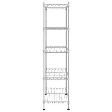 5-Tier Chrome Storage Shelf - 250 kg Capacity, 90x35x180 cm