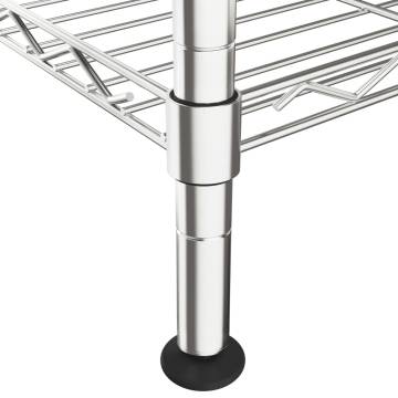 5-Tier Chrome Storage Shelf - 250 kg Capacity, 90x35x180 cm