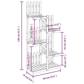 Solid Wood Fir Flower Stand 60x25x130 cm - Durable & Elegant