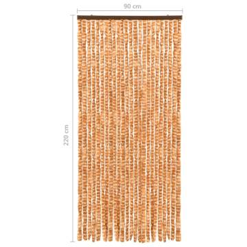 Insect Curtain Ochre & White 90x220 cm Chenille | HipoMarket