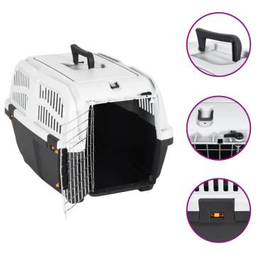 Durable Pet Carrier with Metal Door - 60x40x39 cm