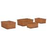 4 Piece Nesting Basket Set Brown Willow Size 45 x 40 x 17 cm Quantity in Package 1 Number of 