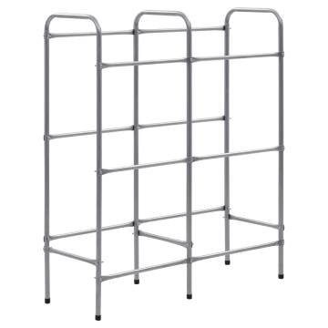 Storage Shelf for 6 Crates - Steel Silver 96x33x116 cm