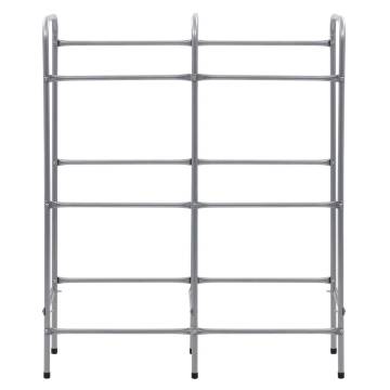 Storage Shelf for 6 Crates - Steel Silver 96x33x116 cm