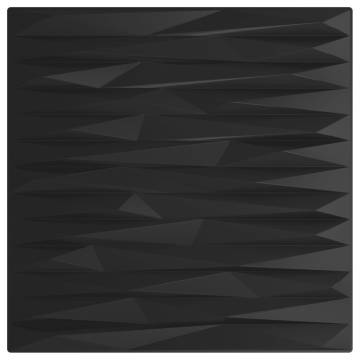 Stylish 24 pcs Black Wall Panels 50x50 cm - XPS Stone Design