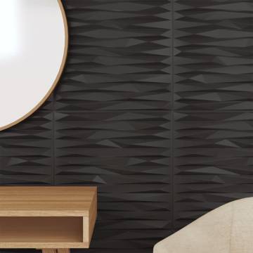 Stylish 24 pcs Black Wall Panels 50x50 cm - XPS Stone Design