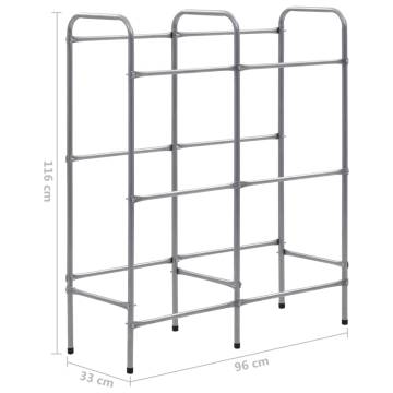 Storage Shelf for 6 Crates - Steel Silver 96x33x116 cm