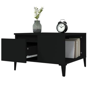 Stylish Black Coffee Table - 55x55 cm - Engineered Wood