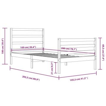 Solid Pine Bed Frame 100x200 cm - Timeless Design