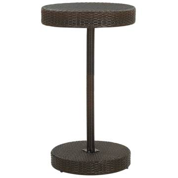 Stylish Brown Poly Rattan Garden Table - 60.5x106 cm