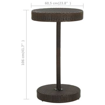 Stylish Brown Poly Rattan Garden Table - 60.5x106 cm