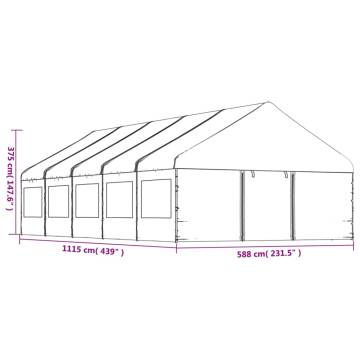 Gazebo with Roof White 11.15x5.88m - Durable & Stylish Shelter