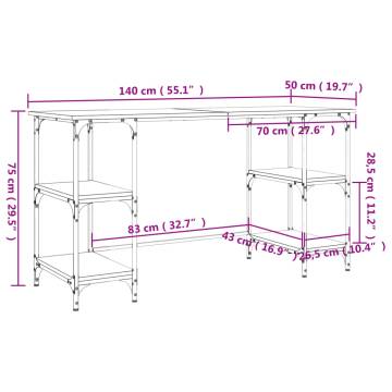 Desk Sonoma Oak 140x50 cm - Durable & Stylish Workstation