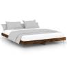 Stylish Smoked Oak Bed Frame 200x200 cm - Durable & Elegant