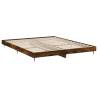 Stylish Smoked Oak Bed Frame 200x200 cm - Durable & Elegant