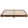 Stylish Smoked Oak Bed Frame 200x200 cm - Durable & Elegant