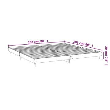 Stylish Smoked Oak Bed Frame 200x200 cm - Durable & Elegant