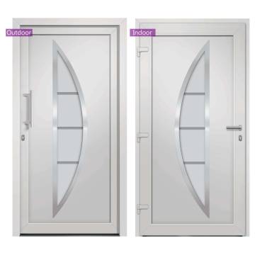 Front Door White 98x190 cm - Elegant & Secure Entrance