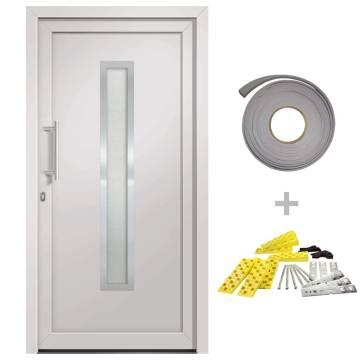 Front Door White 88x200 cm - Elegant & Secure Entrance