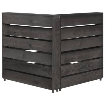 Garden Pallet Corner Sofa - Grey Impregnated Pinewood