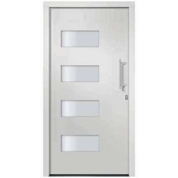 Front Door Aluminium & PVC White 100x210 cm | Hipomarket UK