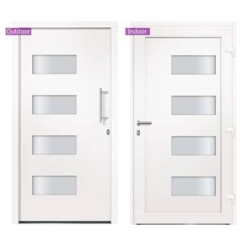 Front Door Aluminium & PVC White 100x210 cm | Hipomarket UK