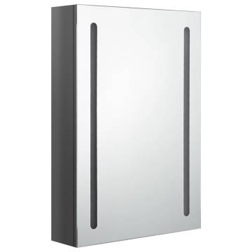 LED Bathroom Mirror Cabinet Shining Grey 50x13x70 cm