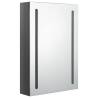 LED Bathroom Mirror Cabinet Shining Grey 50x13x70 cm