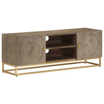 Solid Wood Mango & Iron TV Cabinet - 110x30x40 cm