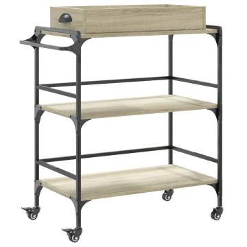 Kitchen Trolley Sonoma Oak - Stylish & Spacious Storage Solution