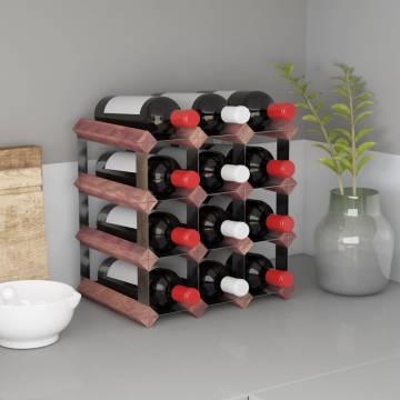 Rustic Brown Wine Rack for 12 Bottles - Solid Pine Wood