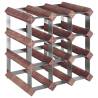 Rustic Brown Wine Rack for 12 Bottles - Solid Pine Wood