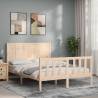 Bed Frame with Headboard 140x200 cm Solid Wood Colour natural Size 140 x 200 cm 