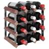 Rustic Brown Wine Rack for 12 Bottles - Solid Pine Wood